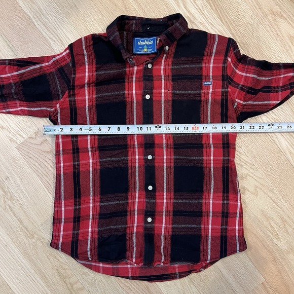 Chubbies Flannel Shirt Men's Large Red Plaid Long Sleeve Button Down Casual Work - Picture 8 of 11